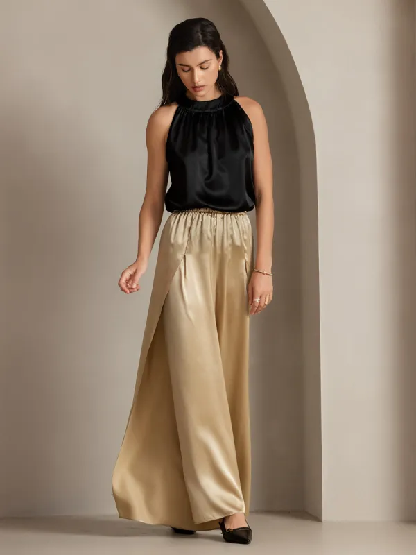 19Momme Silk Fashionable High-Slit Pants sold by SilkSilky