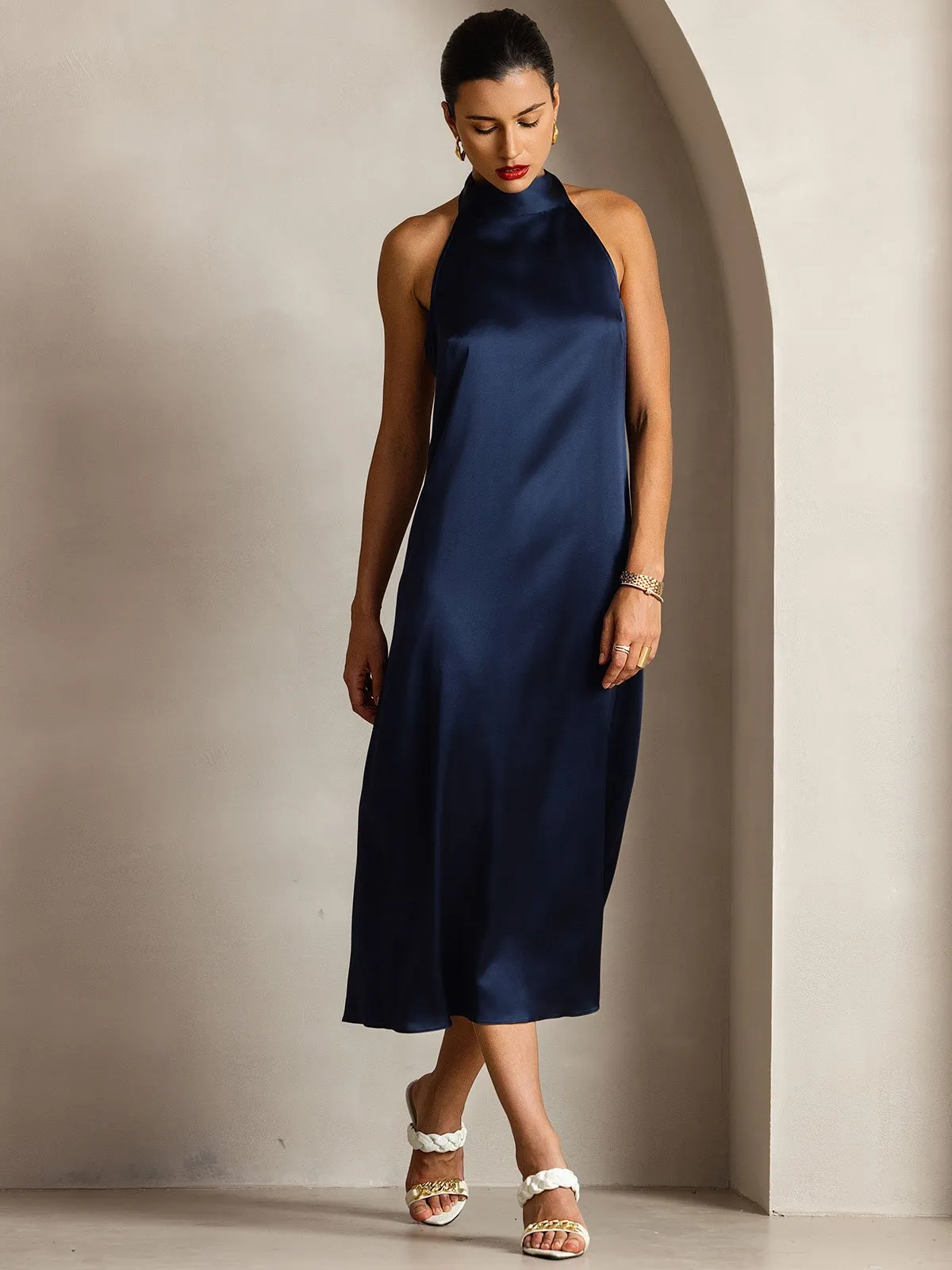 19Momme Silk Sexy Backless Long Dress sold by SilkSilky product image thumbnail 5