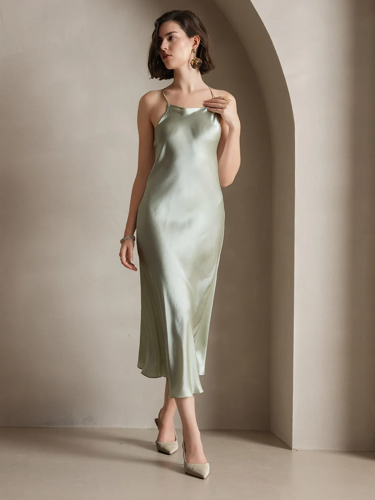 19Momme Silk Spaghetti straps Maxi Dress sold by SilkSilky product image thumbnail 4