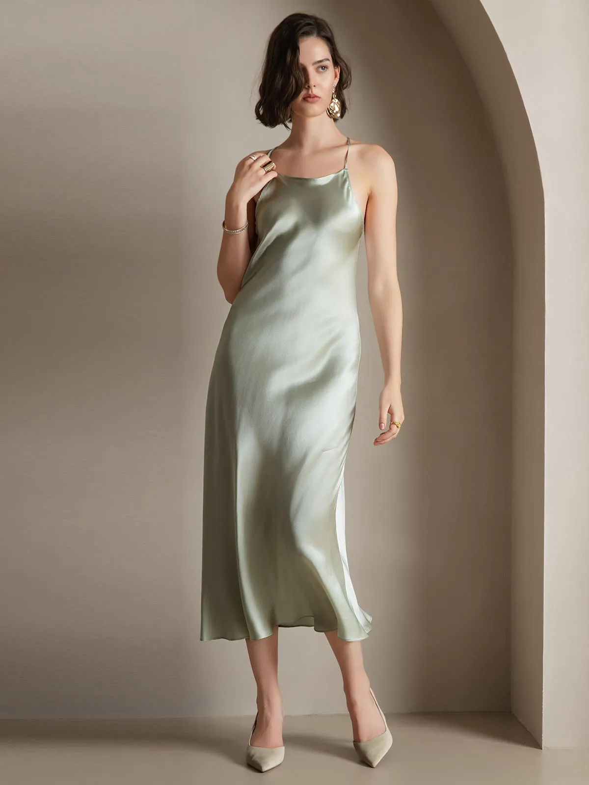 19Momme Silk Spaghetti straps Maxi Dress sold by SilkSilky product image thumbnail 5