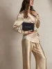 19 Momme Silk Long Sleeve Lace Up Wrap Blouse sold by SilkSilky