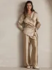 19 Momme Silk Long Sleeve Lace Up Wrap Blouse sold by SilkSilky