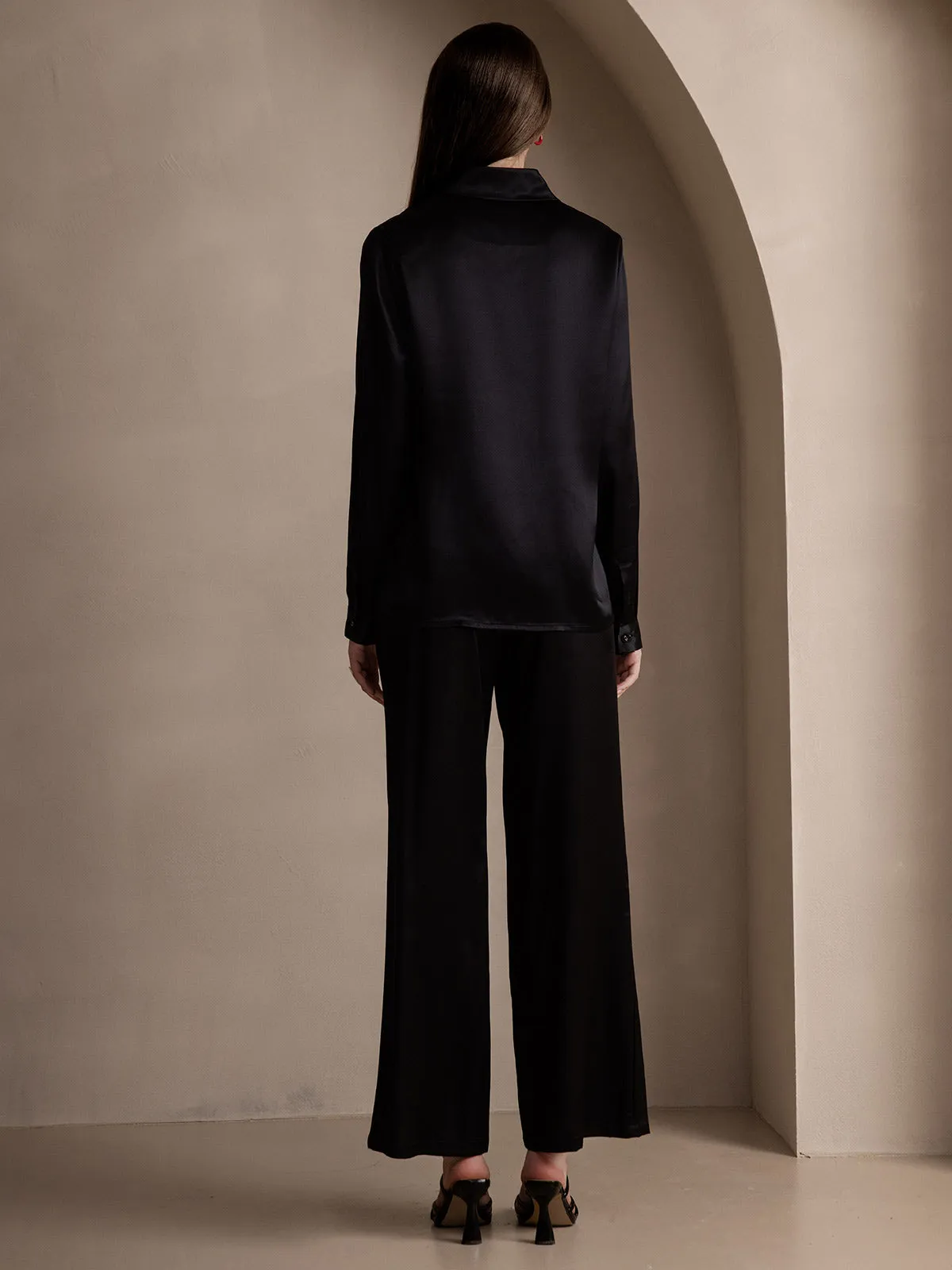 19Momme Silk Long Sleeve Lapel Collar Women's Shirt sold by SilkSilky product image thumbnail 2