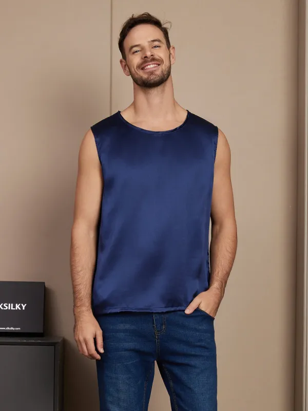 Pure Silk Casual Round Neck Tank Top sold by SilkSilky