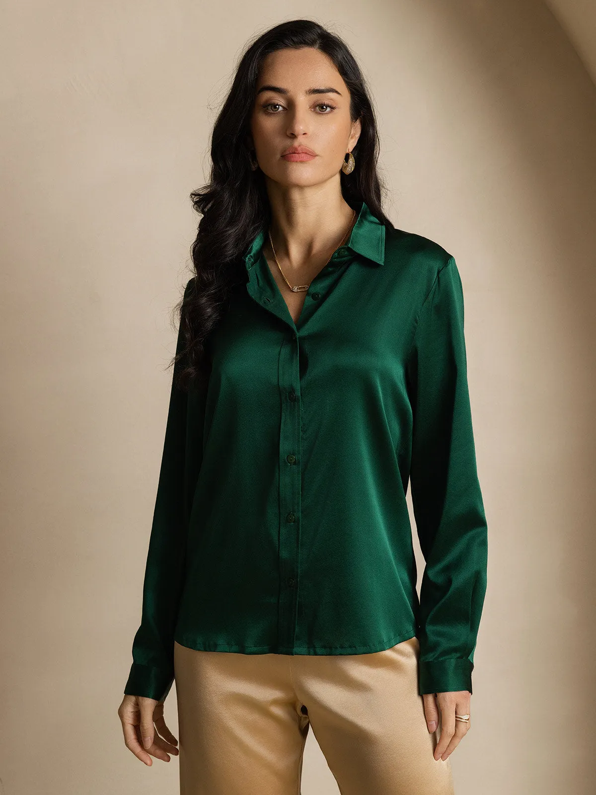 19Momme Silk Long Sleeve Lapel Collar Women's Shirt sold by SilkSilky product image thumbnail 4
