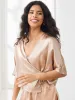 Clearance(US Warehouse) -Pure Silk Lace Up Wrap Half Sleeve Women's Shirt sold by SilkSilky
