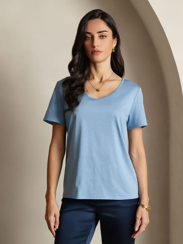 Silk Blend V-neck Women's T-Shirt sold by SilkSilky