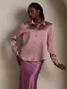 19Momme Silk Long Sleeve Lapel Collar Women's Shirt with Button Up Design sold by SilkSilky