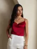 19Momme Silk Spaghetti Strap Cowl Neck Camisole Top sold by SilkSilky