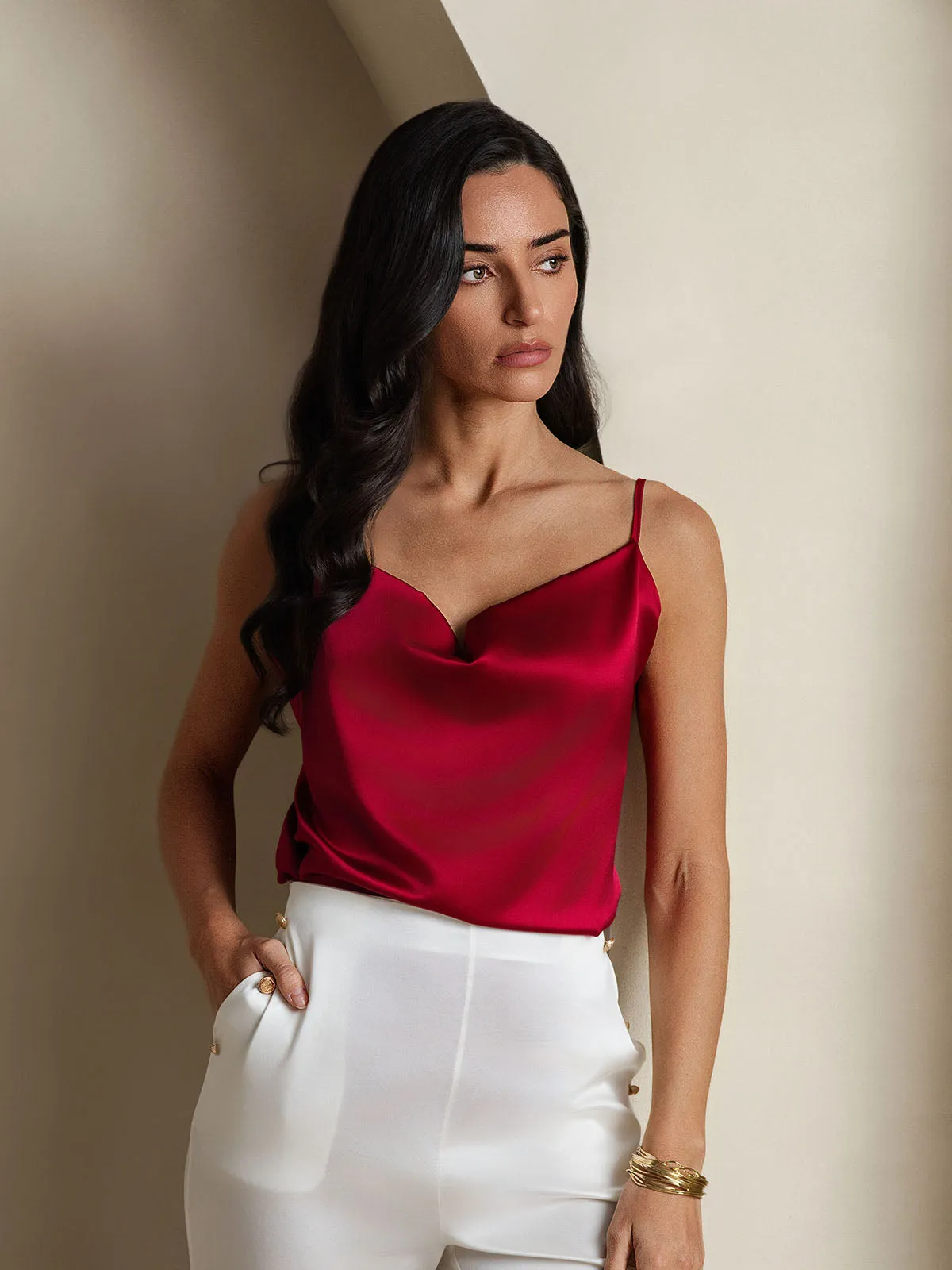 19Momme Silk Cowl Neck Camisoles sold by SilkSilky product image thumbnail 3