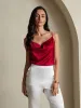 19Momme Silk Spaghetti Strap Cowl Neck Camisole Top sold by SilkSilky