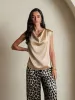 19Momme Silk Cap Sleeve Cowl Neck Tank Top sold by SilkSilky