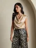 19Momme Silk Cap Sleeve Cowl Neck Tank Top sold by SilkSilky