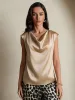 19Momme Silk Cap Sleeve Cowl Neck Tank Top sold by SilkSilky