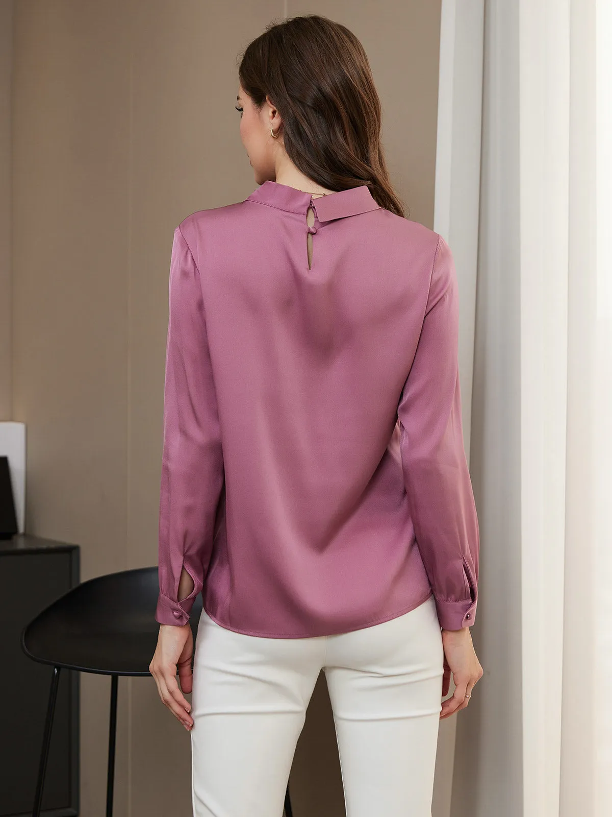 Clearance(US Warehouse) - Women Elegant Half Turtleneck Silk Shirt sold by SilkSilky product image thumbnail 2
