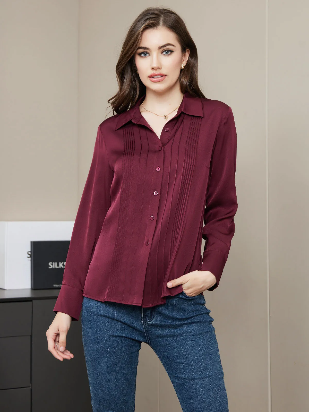 Clearance(US Warehouse) - Classic Women Silk Shirt sold by SilkSilky product image thumbnail 3