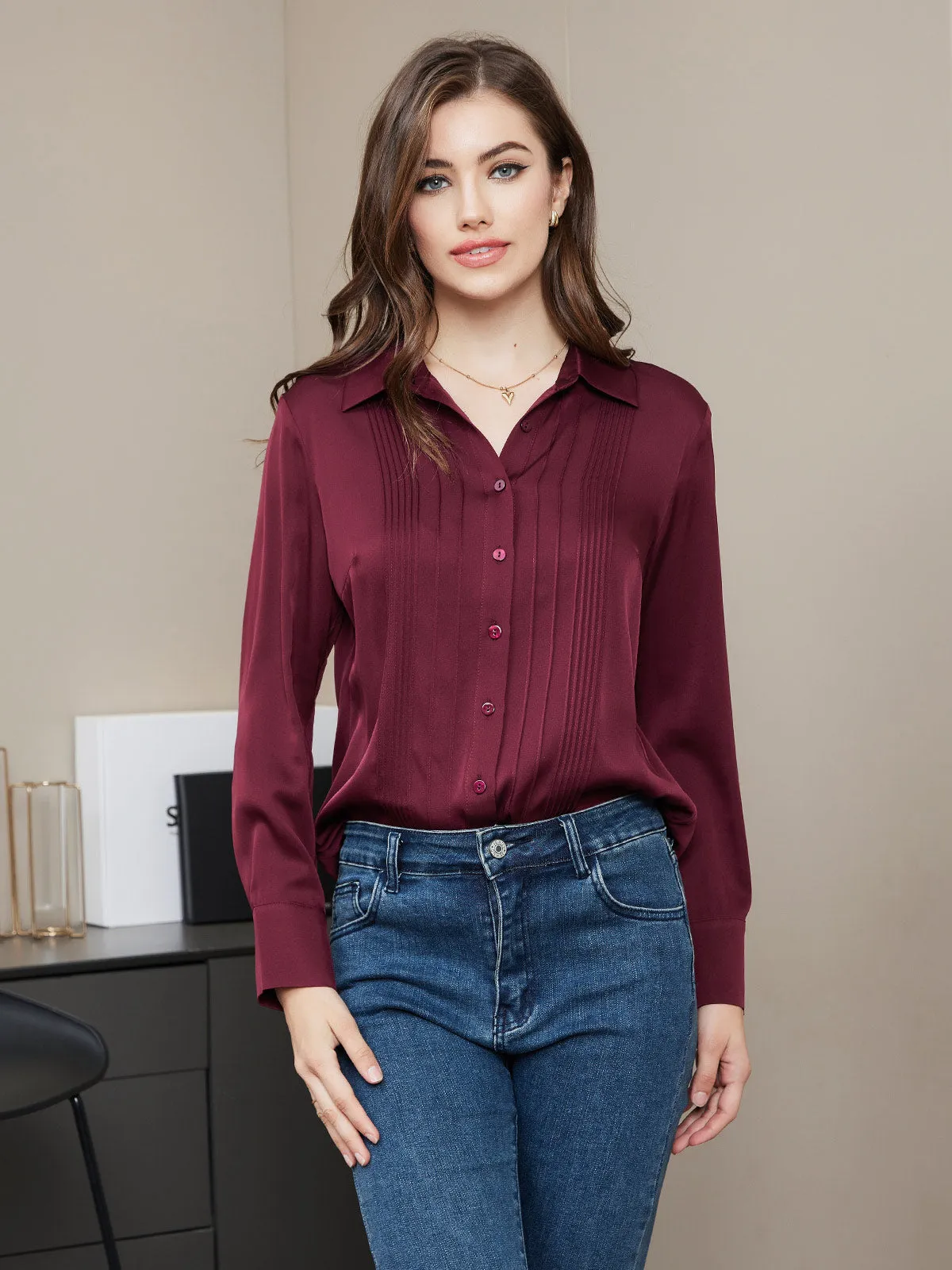 Clearance(US Warehouse) - Classic Women Silk Shirt sold by SilkSilky