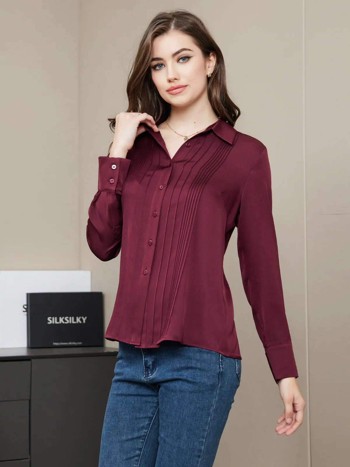 Clearance(US Warehouse) - Classic Women Silk Shirt sold by SilkSilky product image thumbnail 4
