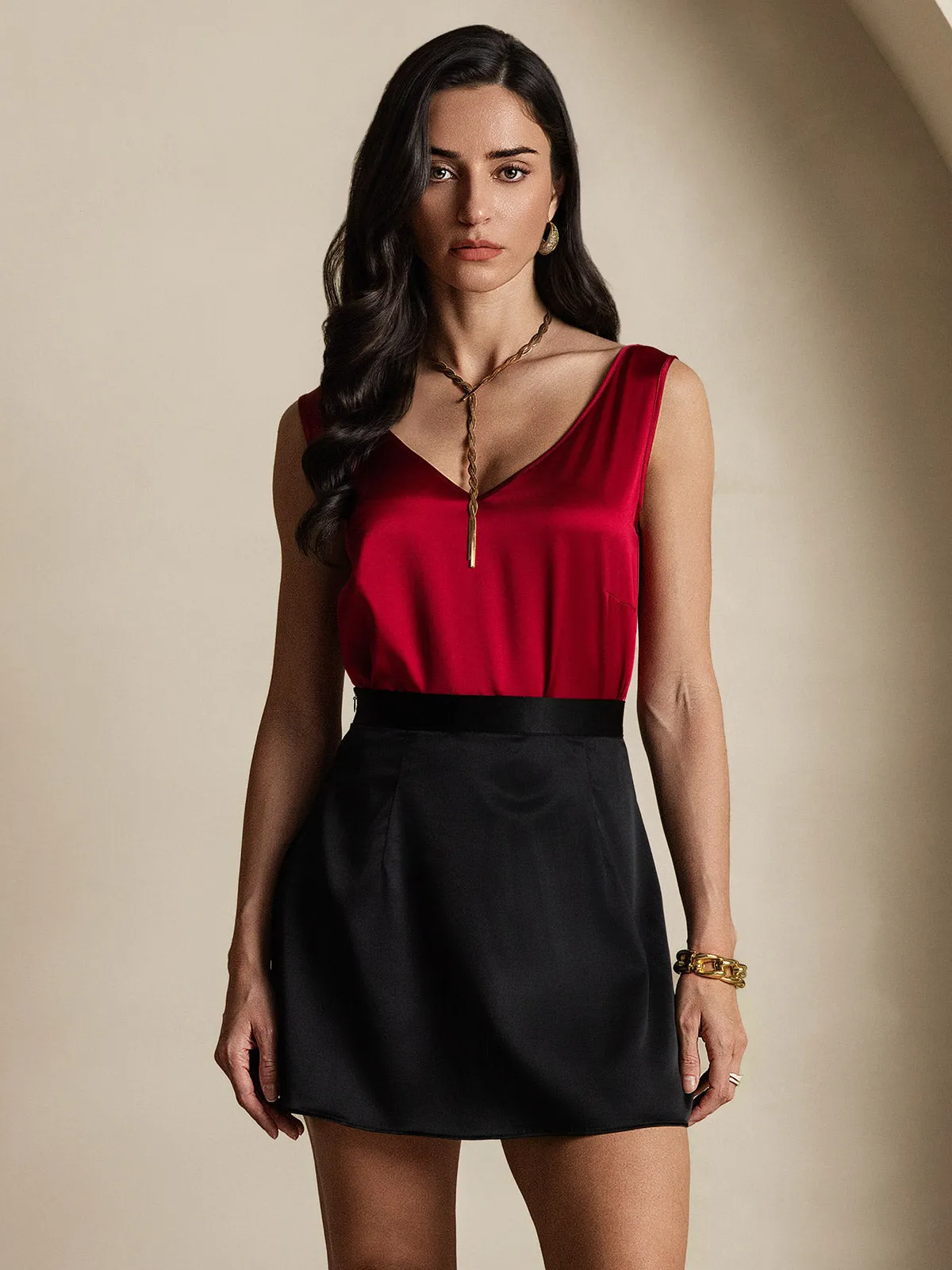 19Momme Silk A Line Mini Skirt with Zipper Design sold by SilkSilky product image thumbnail 4