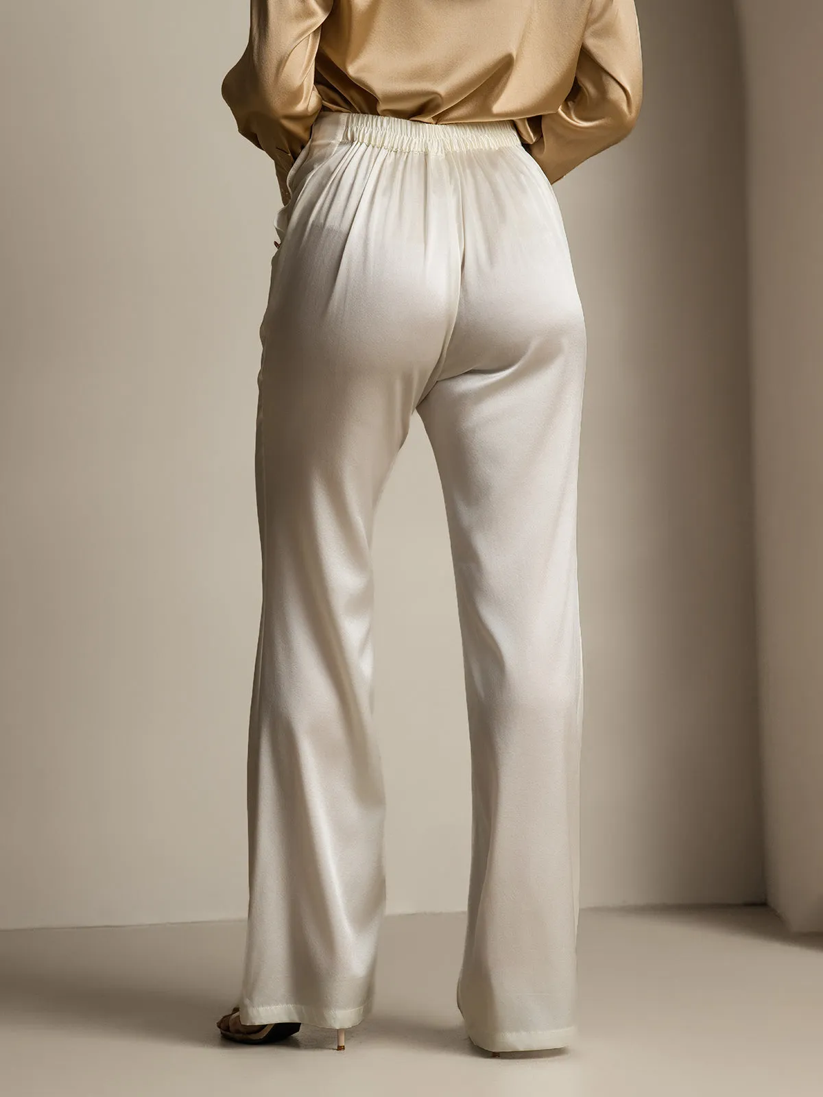 Women's 19Momme Silk High Waist Straight Fit Women's Pants sold by SilkSilky product image thumbnail 2