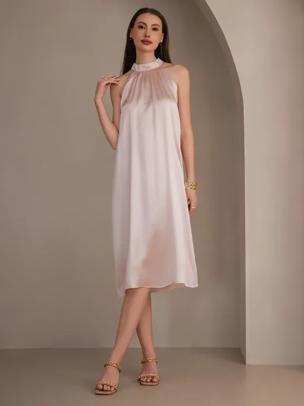 Clearance -19Momme Silk OneSize Elegant Off-Shoulder Dress sold by SilkSilky