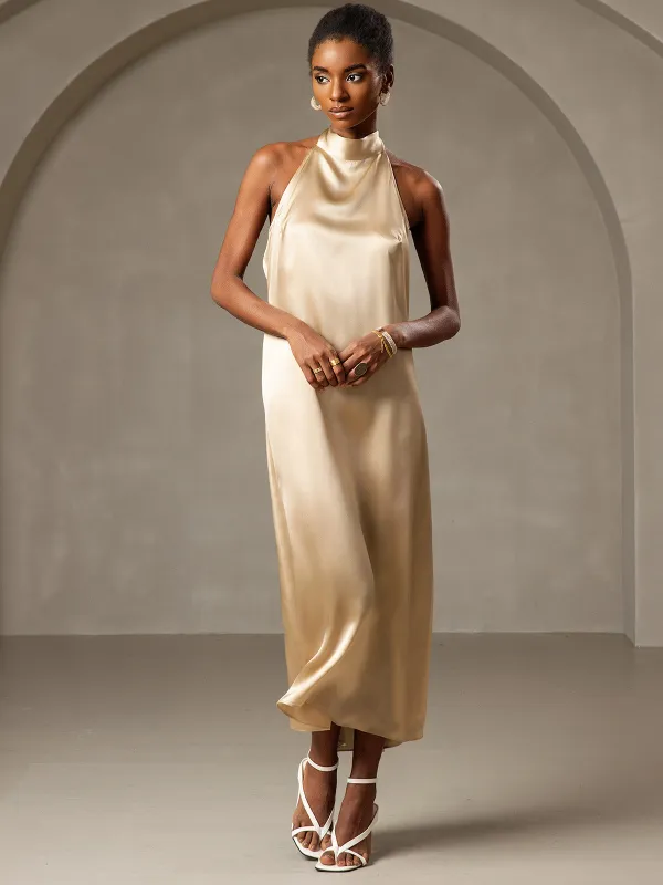Clearance(US Warehouse) -19Momme Silk Sexy Backless Long Dress sold by SilkSilky