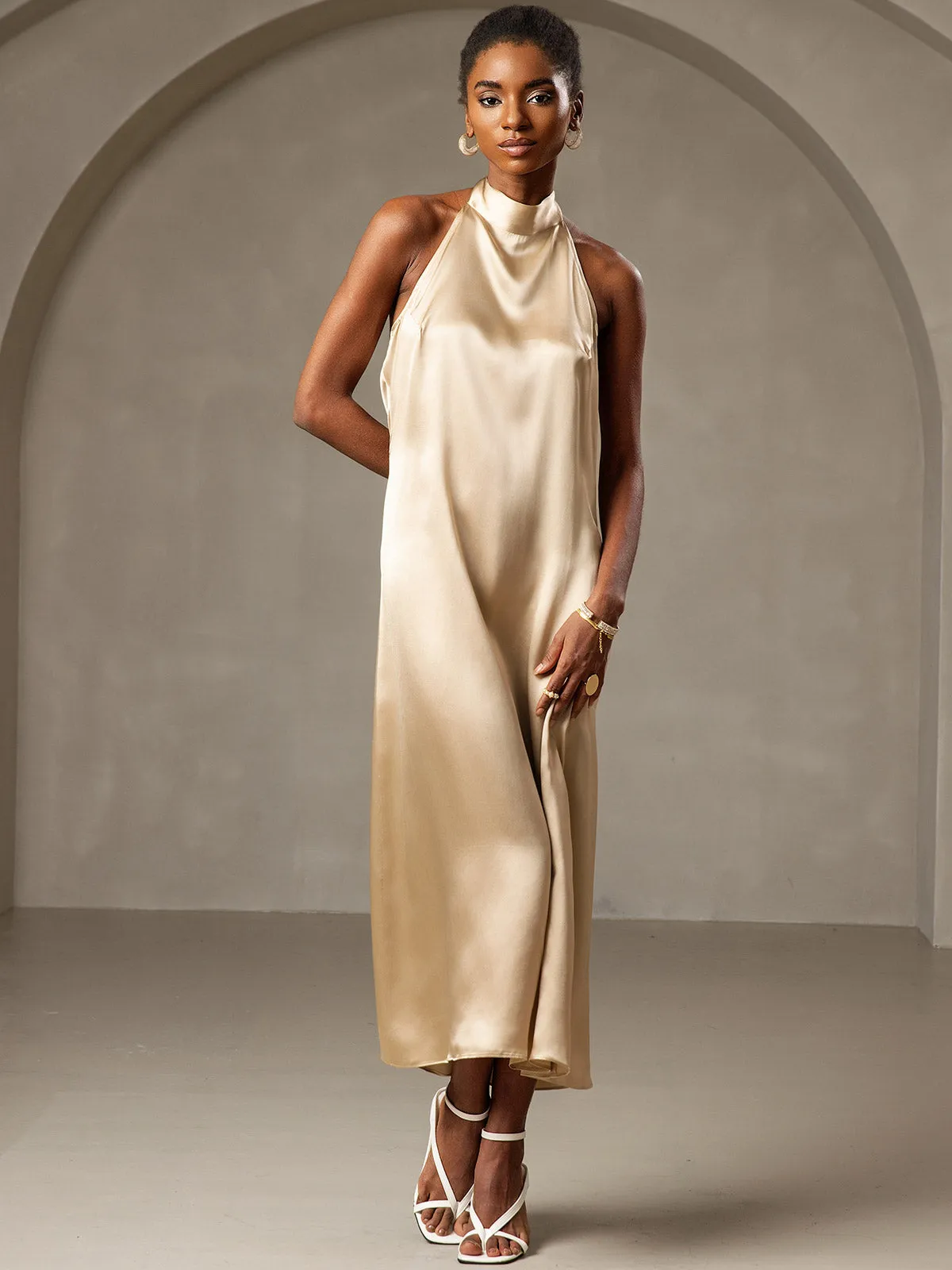 Clearance(US Warehouse) -19Momme Silk Sexy Backless Long Dress sold by SilkSilky product image thumbnail 4