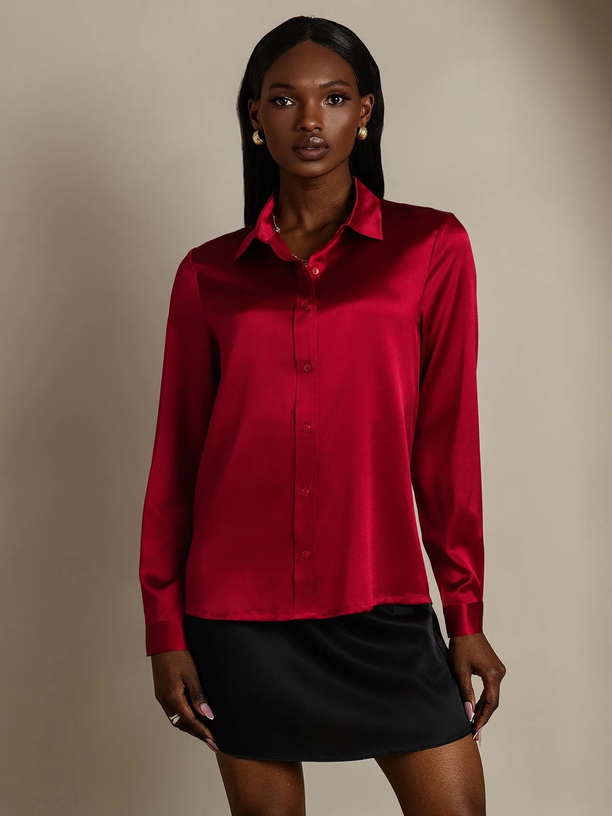 Clearance(US Warehouse) -19 Momme Silk Fashionable Basic Shirt sold by SilkSilky product image thumbnail 3