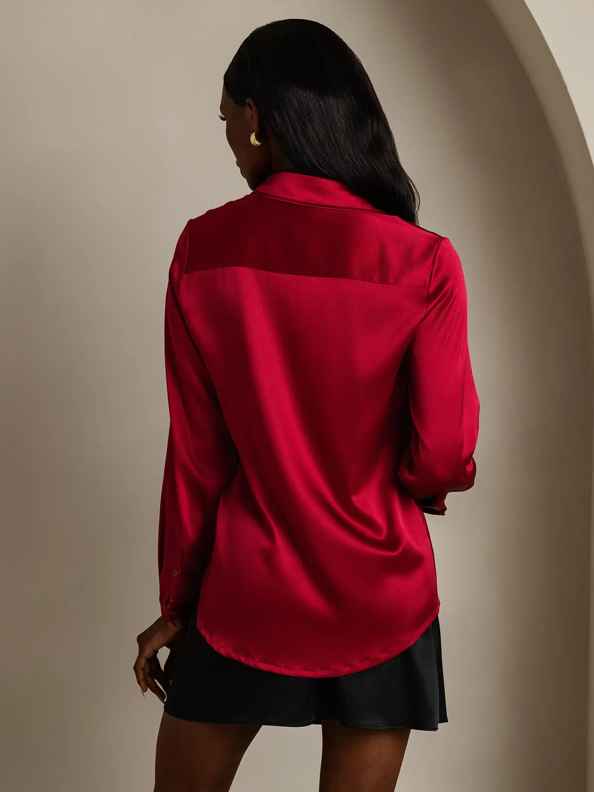 Clearance(US Warehouse) -19 Momme Silk Fashionable Basic Shirt sold by SilkSilky product image thumbnail 2