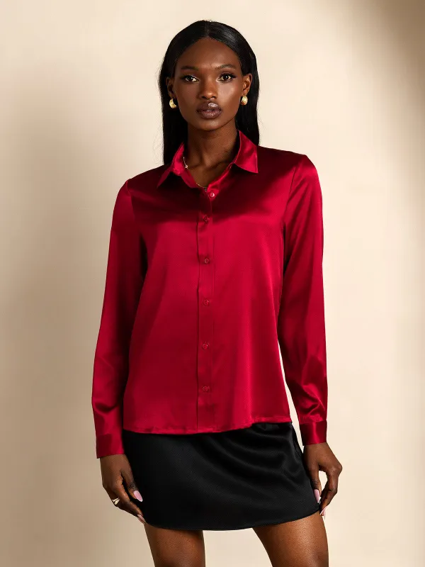 Clearance(US Warehouse) -19 Momme Silk Fashionable Basic Shirt sold by SilkSilky