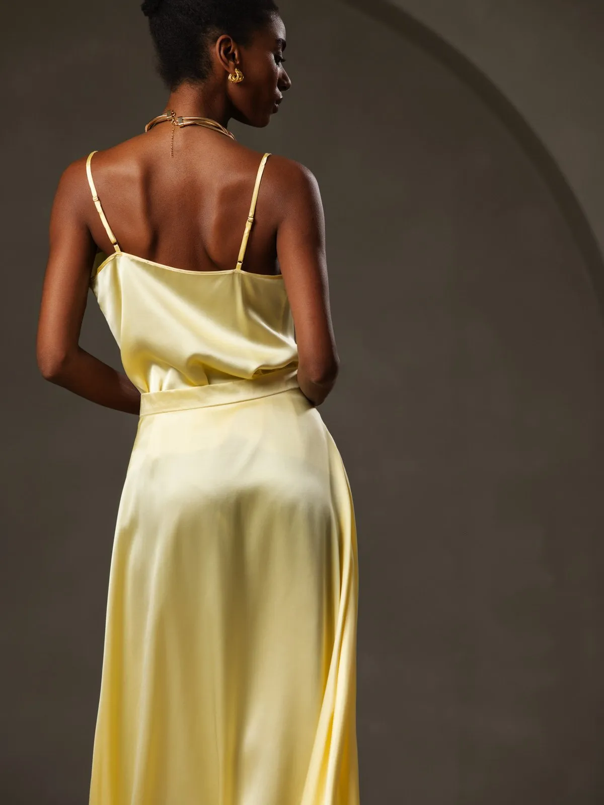 Clearance(US Warehouse) -19Momme Silk Spaghetti Strap Cowl Neck Camisole Top sold by SilkSilky product image thumbnail 4