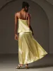 Clearance(US Warehouse) -19Momme Silk Spaghetti Strap Cowl Neck Camisole Top sold by SilkSilky