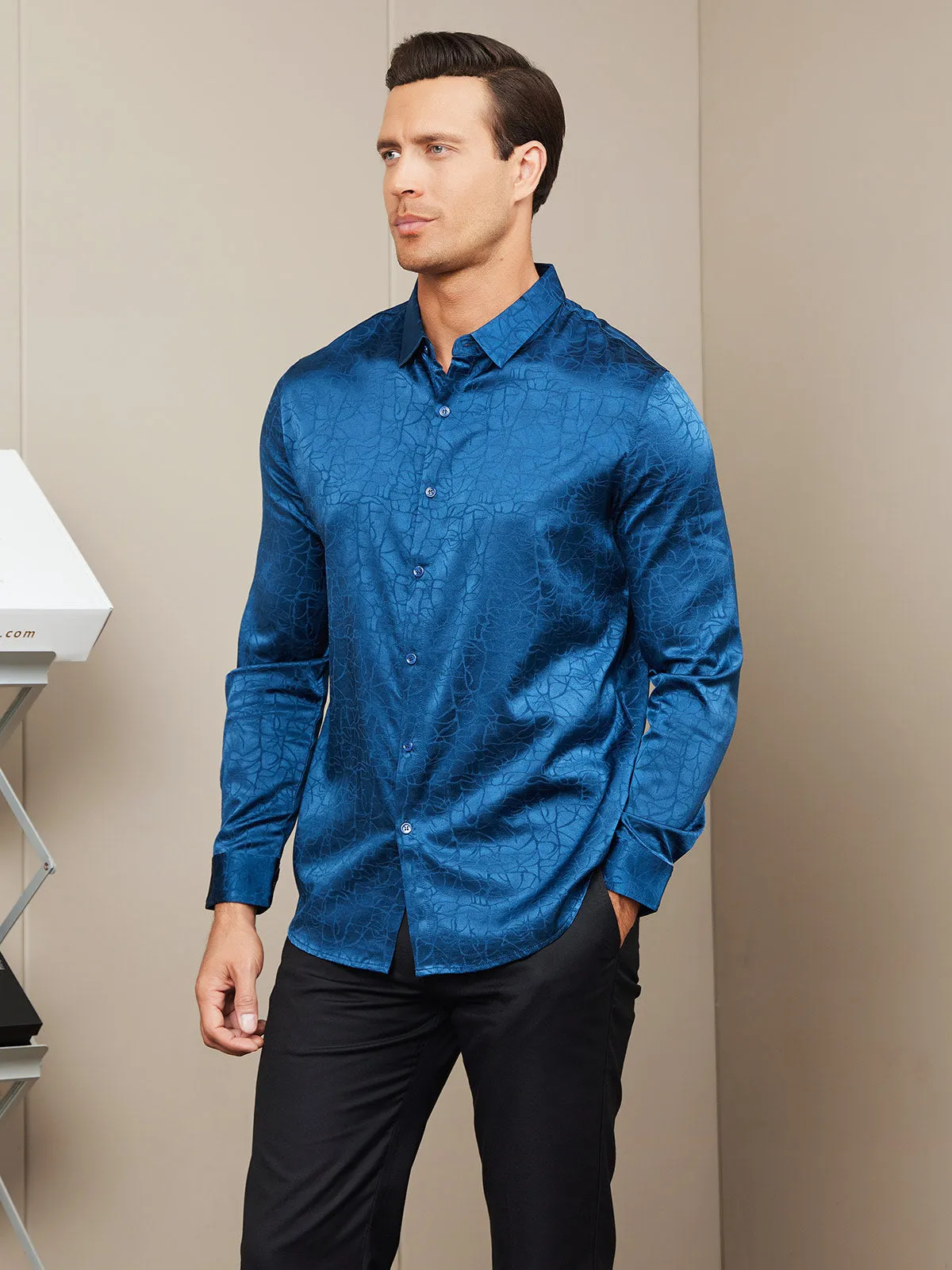 Clearance(US Warehouse) -19 Momme Silk Long Sleeve Shirt For Men sold by SilkSilky product image thumbnail 4