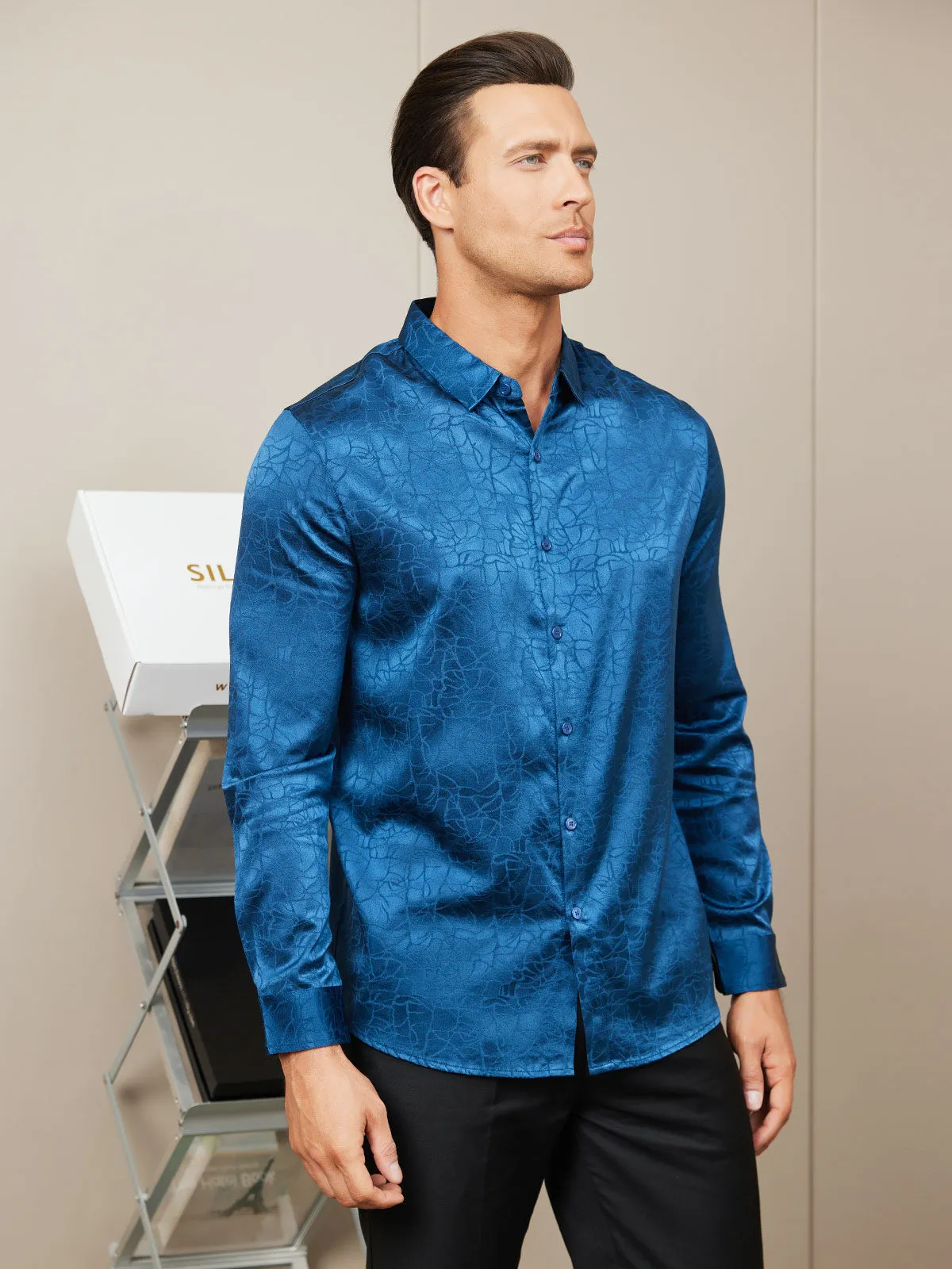 Clearance(US Warehouse) -19 Momme Silk Long Sleeve Shirt For Men sold by SilkSilky product image thumbnail 5