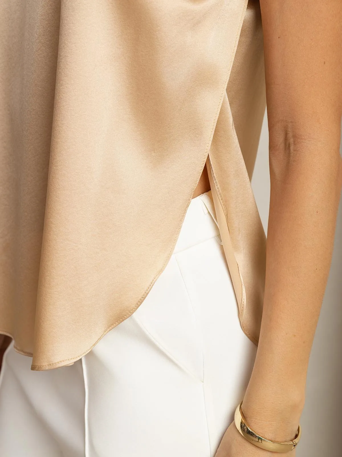 19Momme Silk Women's Tank Top With Side Slit Design sold by SilkSilky product image thumbnail 4