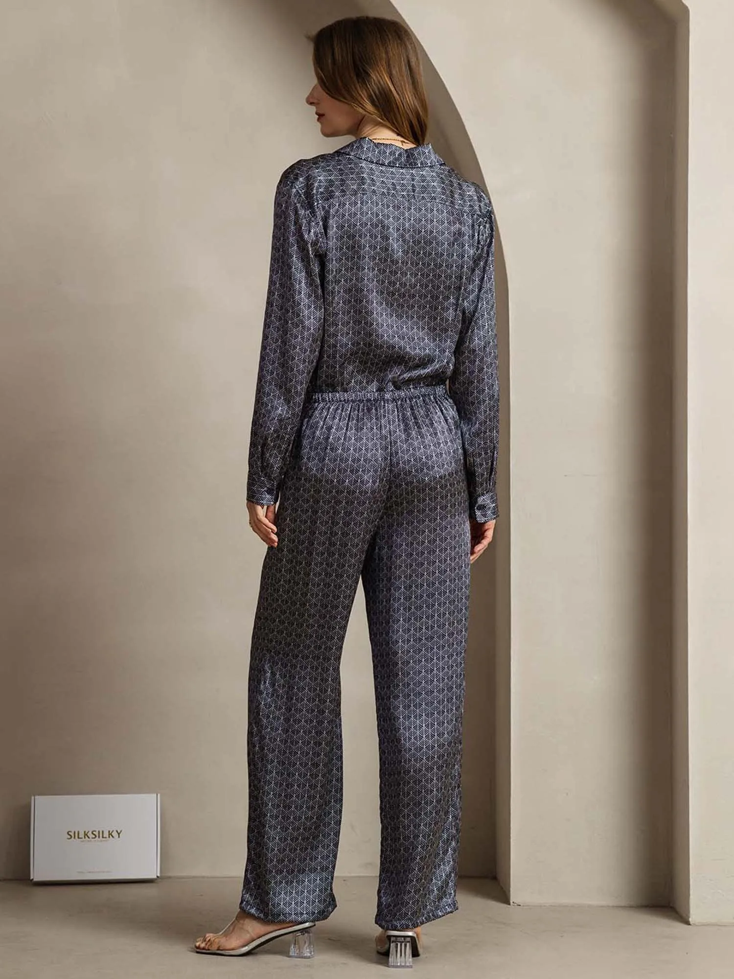 19Momme Silk Button-Up Shirt & Wide-Leg Pants Set sold by SilkSilky product image thumbnail 2