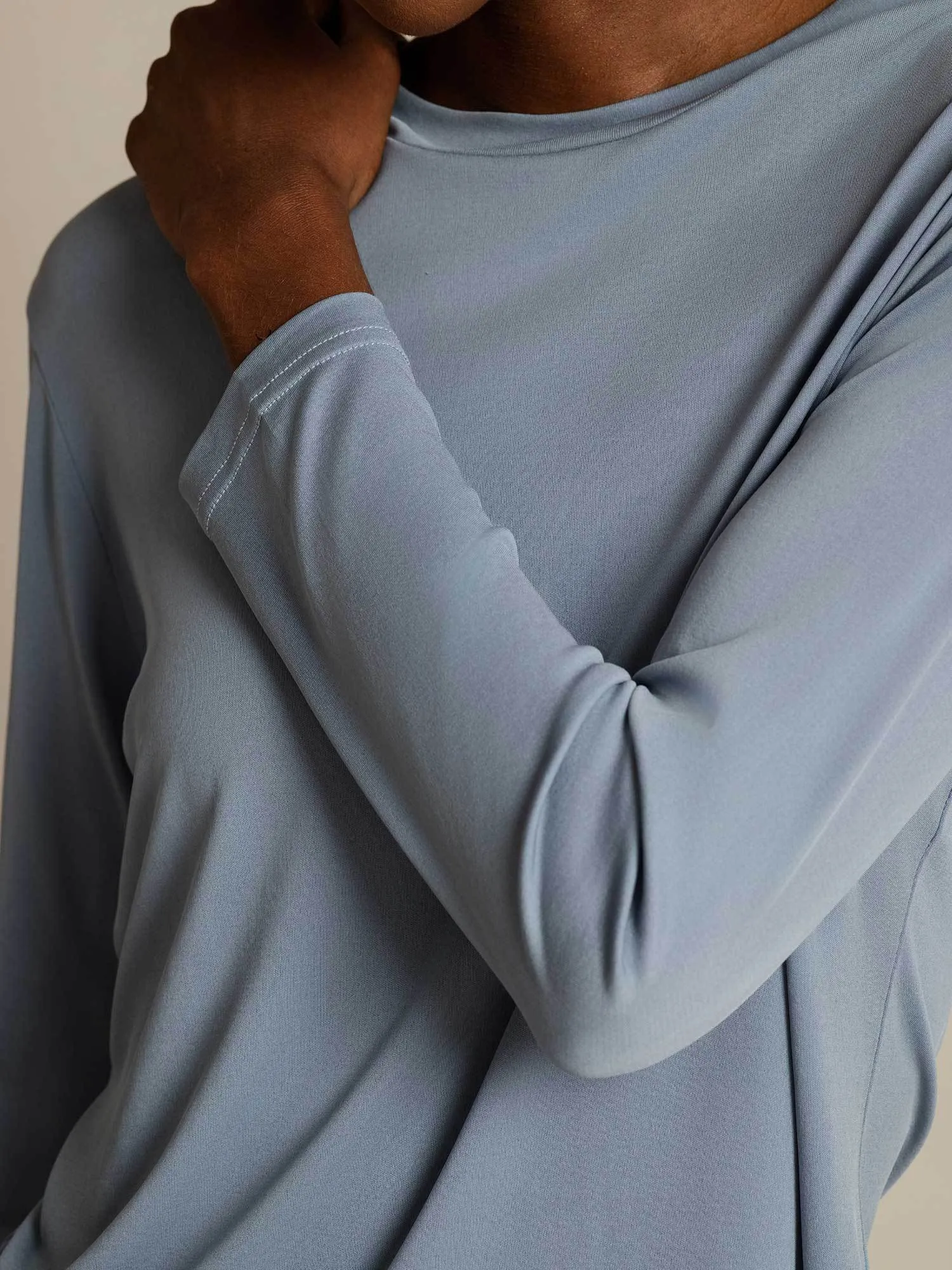 Pure Silk Round Neck Basic Women's T-Shirt sold by SilkSilky product image thumbnail 4