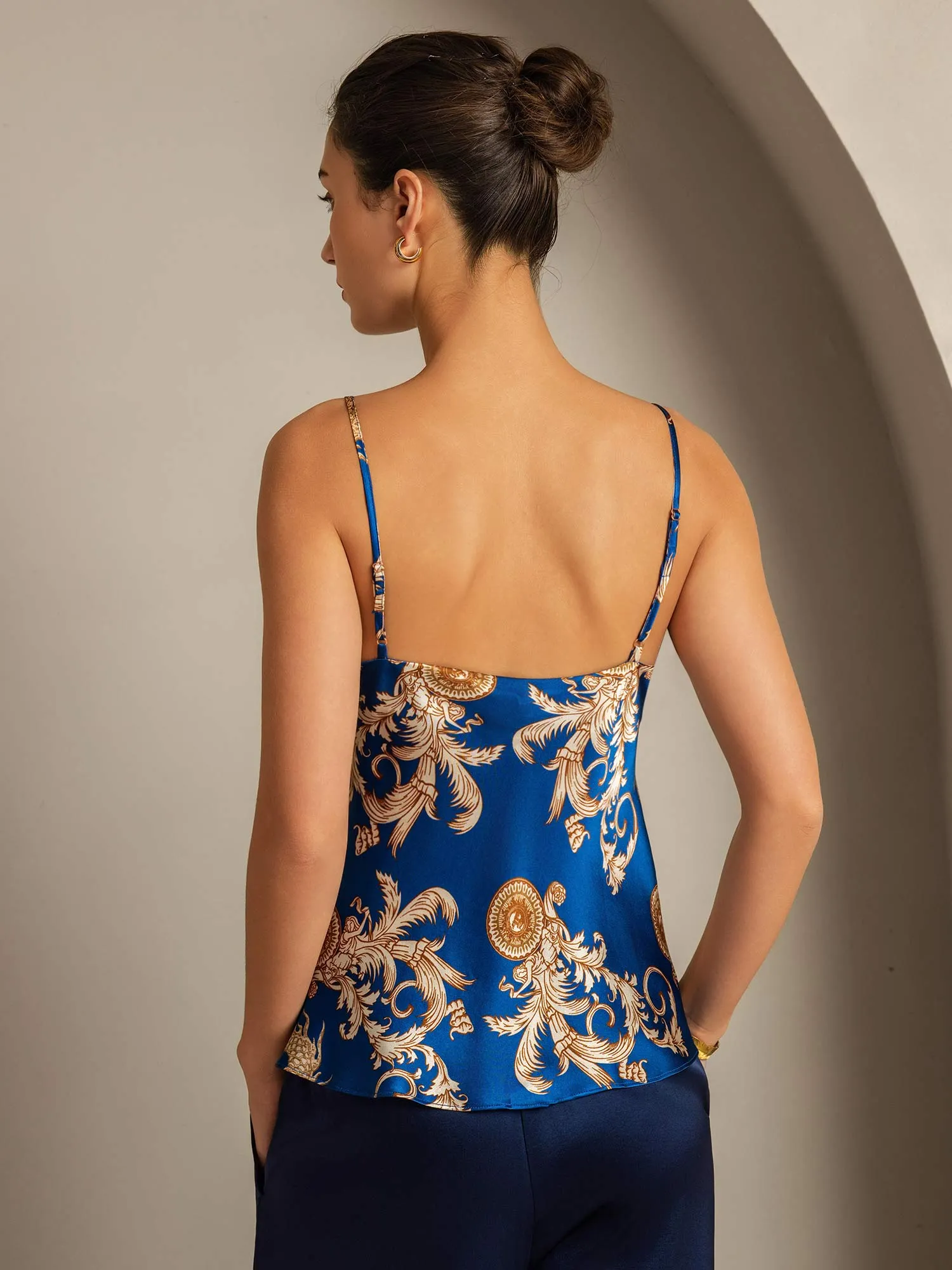 Pure Silk Dragon Print Spaghetti Strap V Neck Camisoles sold by SilkSilky product image thumbnail 2
