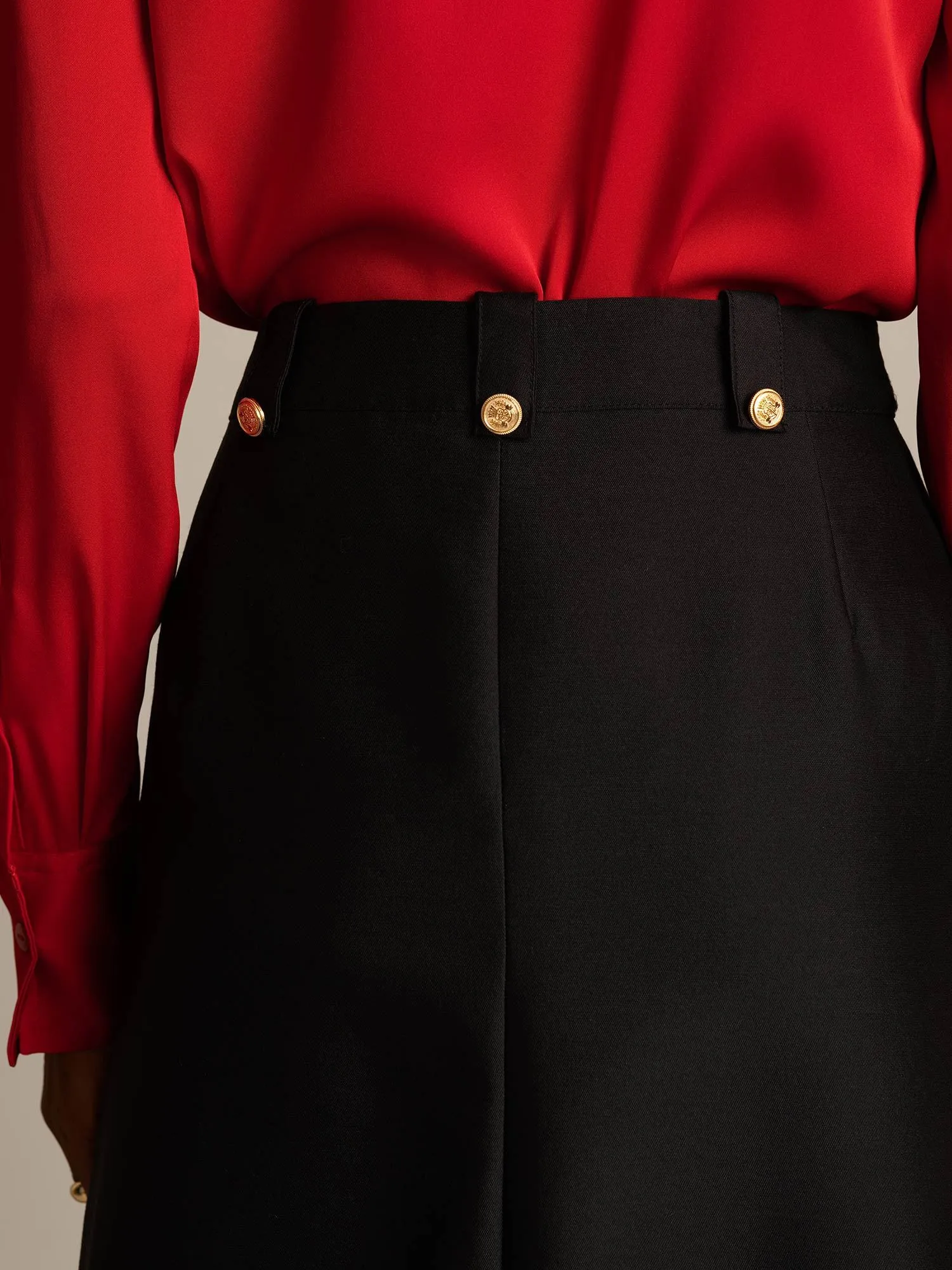 32Momme Silk-Wool Blend A Line Midi Skirt with Zipper Fully Lined Deign sold by SilkSilky product image thumbnail 4