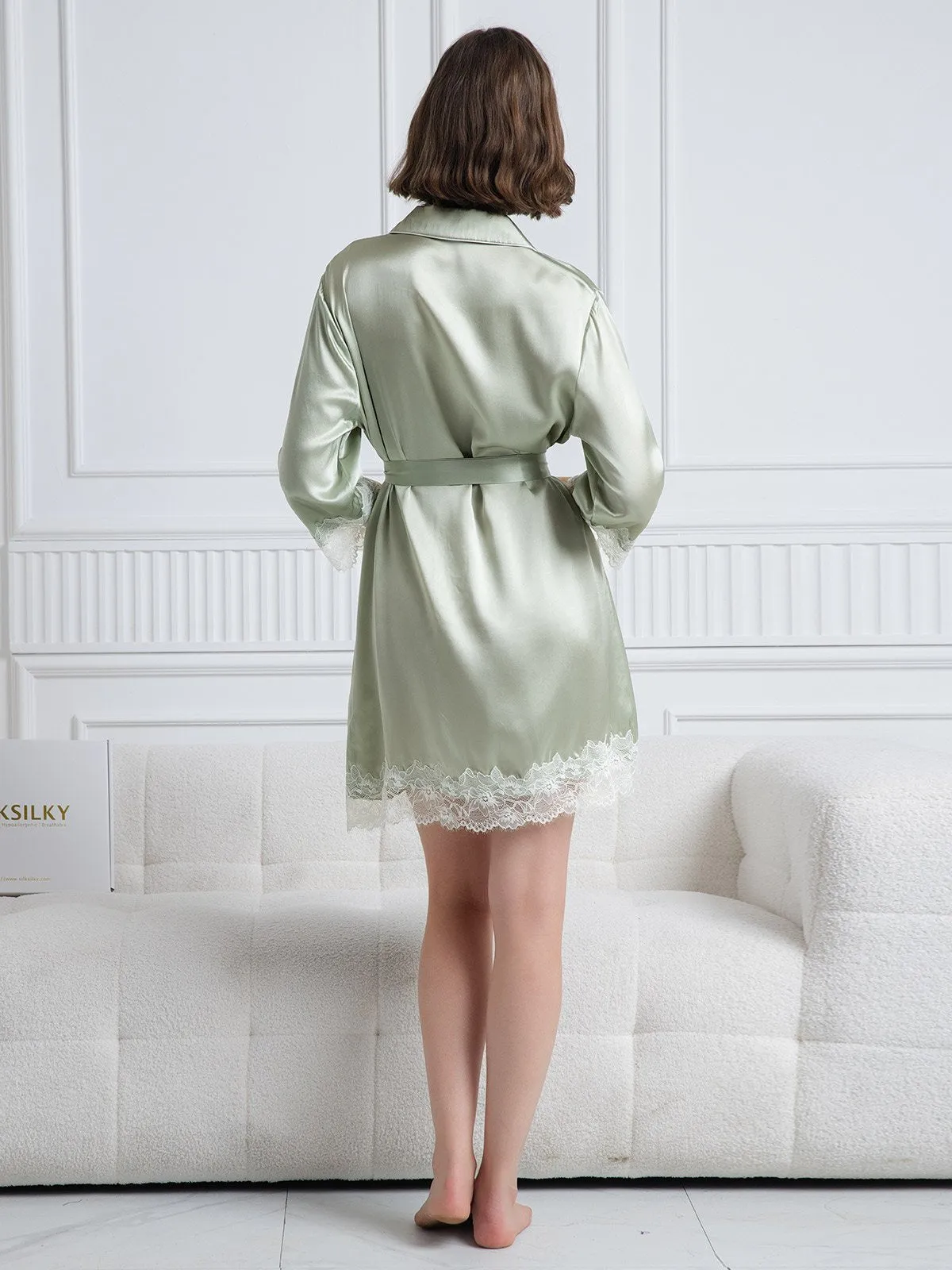 Clearance(US Warehouse) - Pure Silk Elegant Lapel Shirt Dress sold by SilkSilky product image thumbnail 2