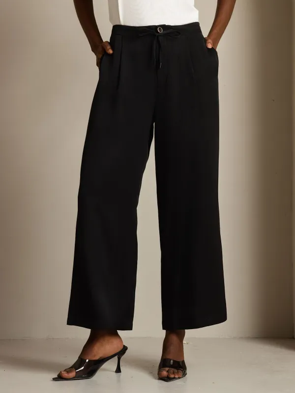 Clearance(US Warehouse) - 19Momme Silk Straight Fit Women's Pants with Button Drawstring Side Pockets  Design sold by SilkSilky