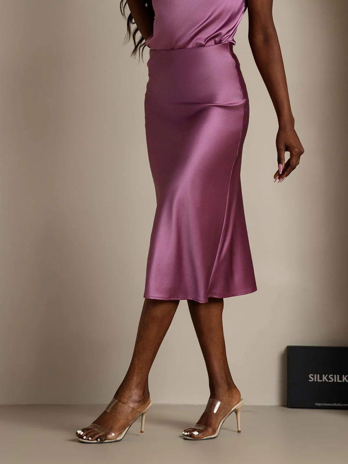 Clearance(US Warehouse) - 19Momme Pure Silk Stretch Long Straight Skirt sold by SilkSilky product image thumbnail 4