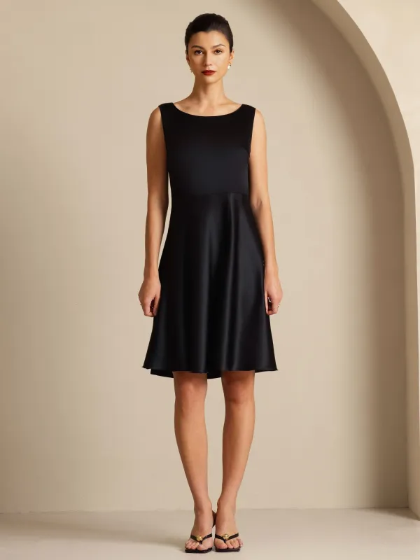 19Momme Silk A-Line Knee-Length Sleeveless Dress sold by SilkSilky