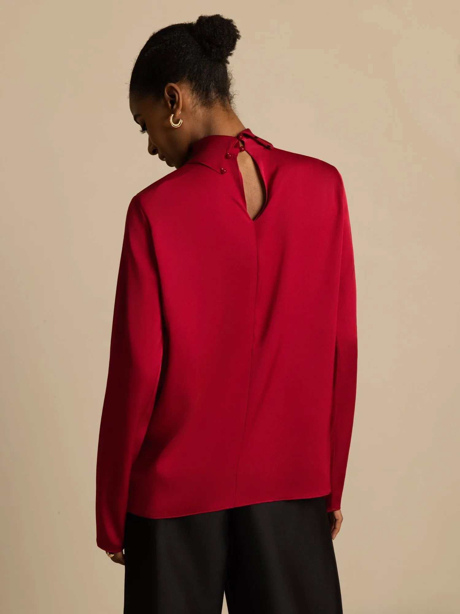 19Momme Silk Women's Turtle Neck Long Sleeve Top sold by SilkSilky product image thumbnail 3