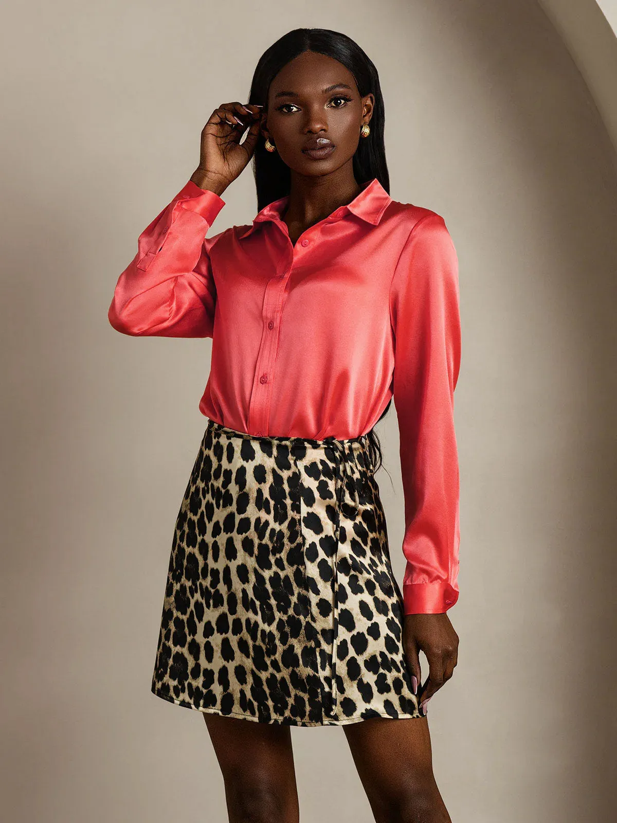 19Momme Silk Lapel Collar Long Sleeve Women's Shirt sold by SilkSilky product image thumbnail 5