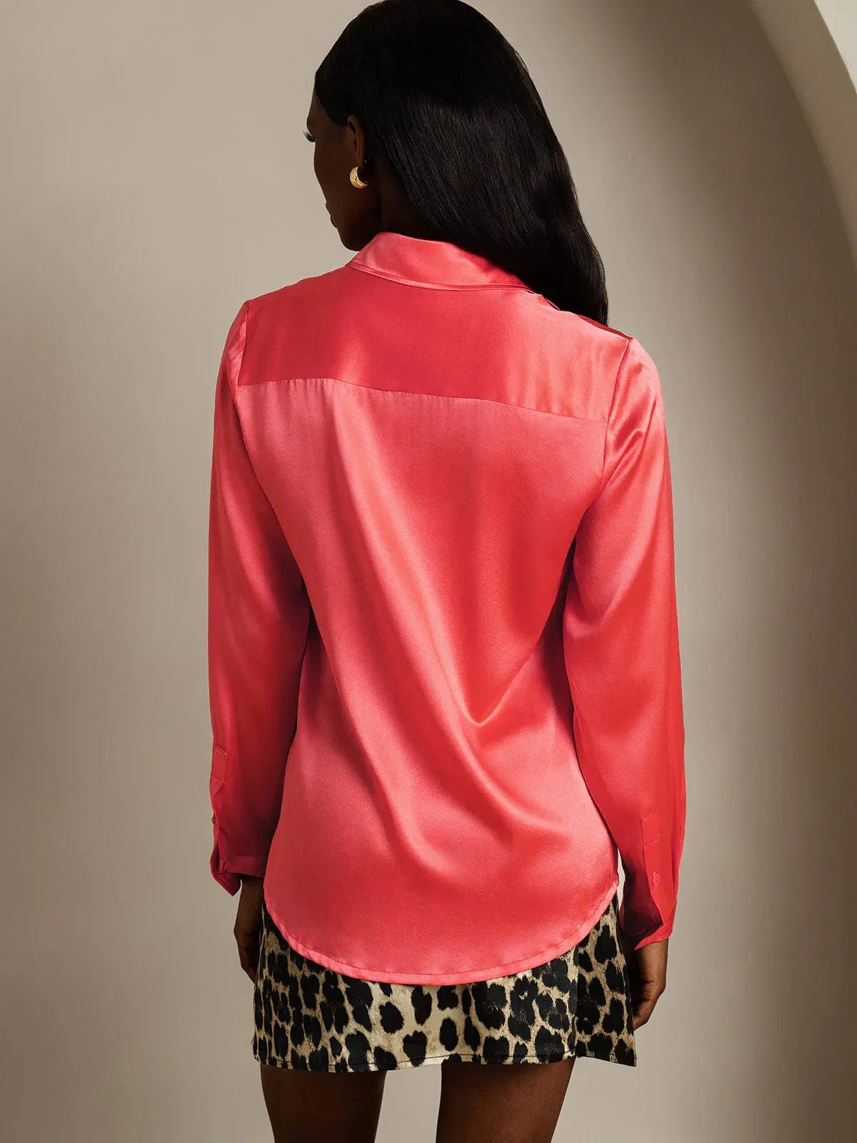 19Momme Silk Lapel Collar Long Sleeve Women's Shirt sold by SilkSilky product image thumbnail 2