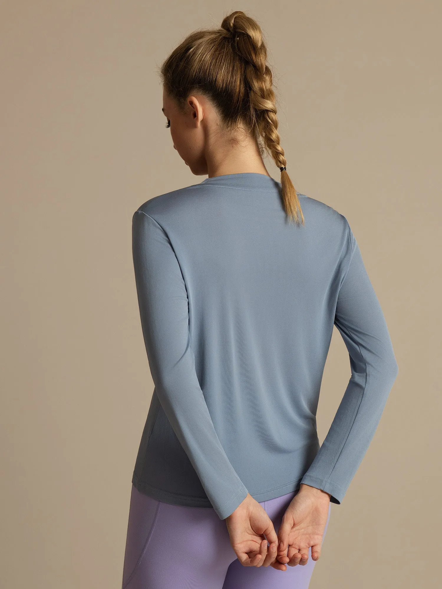 Pure Silk Long Sleeve Round Neck Women's Casual Sport T-shirt sold by SilkSilky product image thumbnail 4