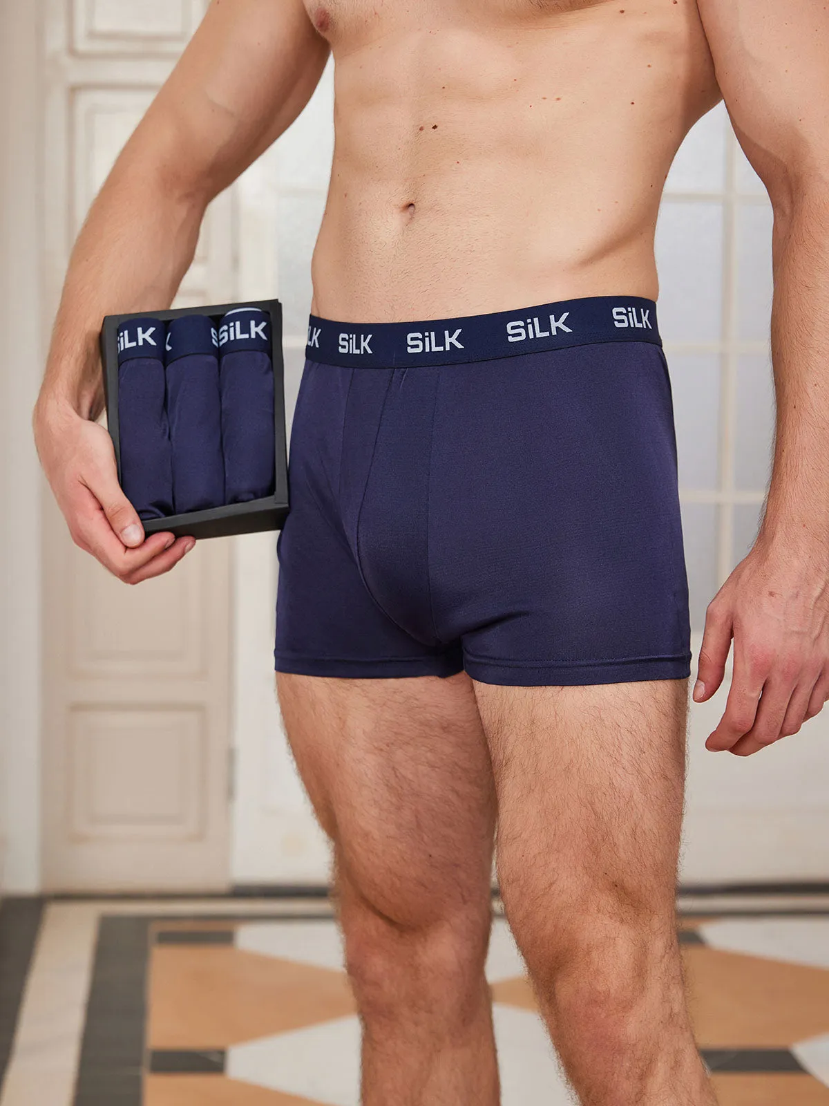 3Pcs Men‘s Ultra Soft Comfy 100% Mulberry Silk Boxer Underwear sold by SilkSilky product image thumbnail 3