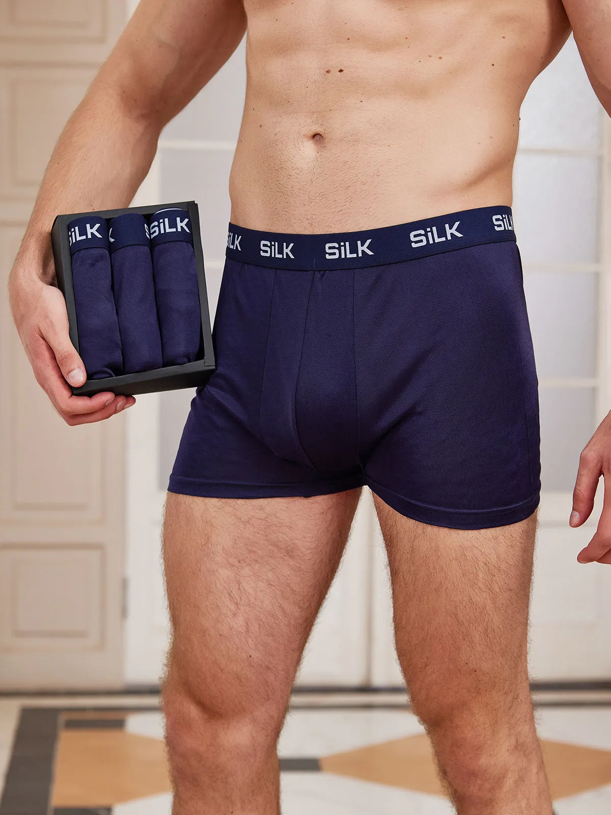 3Pcs Men‘s Ultra Soft Comfy 100% Mulberry Silk Boxer Underwear sold by SilkSilky product image thumbnail 2