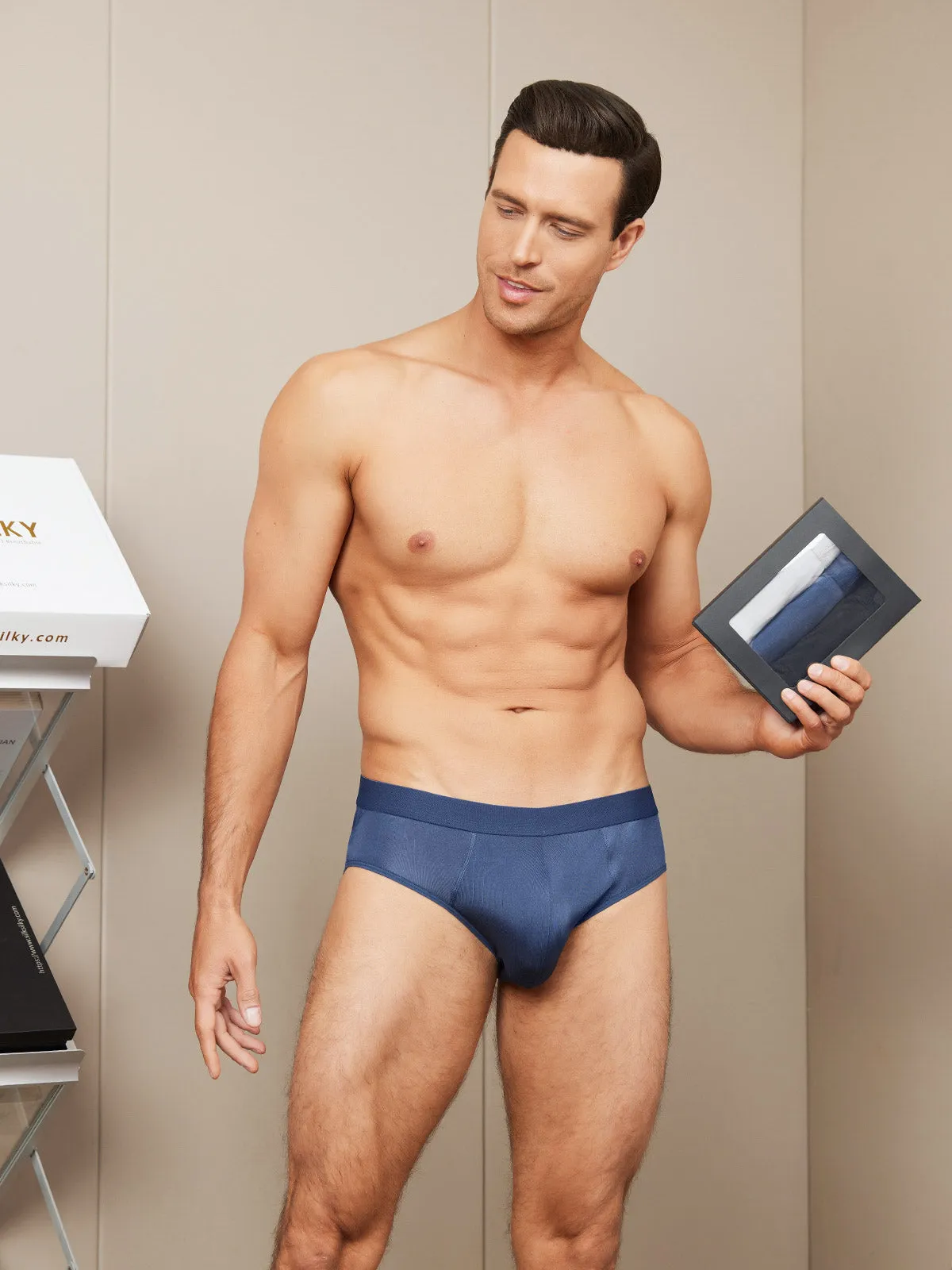 3Pcs Men Briefs Breathable 100% Mulberry Silk Underwear sold by SilkSilky product image thumbnail 4